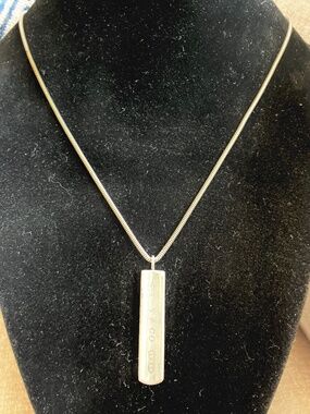 Authentic Vtg Tiffany & Co 925 1837 bar pendant 18.25” snake necklace